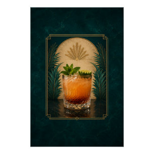 Mai Tai Art Deco Poster Bar Kunst