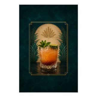 Mai Tai Art Deco Poster | Bar Kunst