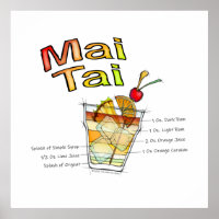 MAI TAI COCKTAIL RECIPE ART POSTERS & DRUCKER