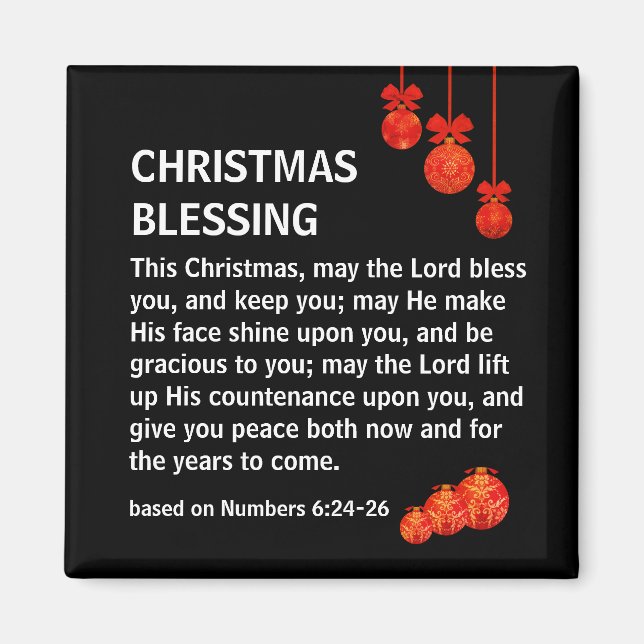 MAI THE LORD BLESS YOU Numbers 6 Christmas Magnet (Vorne)