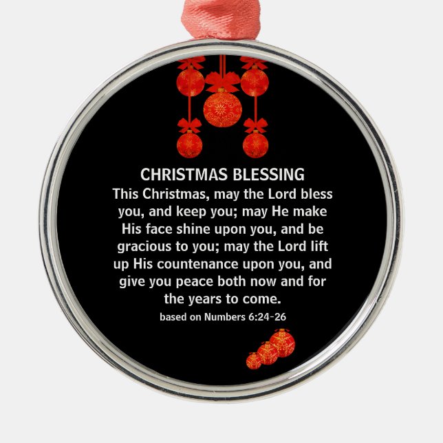 MAI THE LORD BLESS YOU Numbers 6 Christmas Ornament Aus Metall (Vorne)