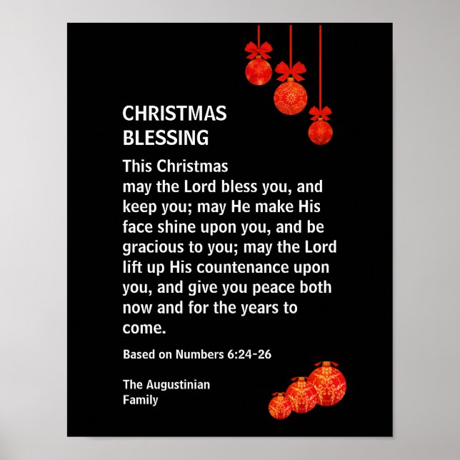 MAI THE LORD BLESS YOU Numbers 6 Christmas Poster (Vorne)