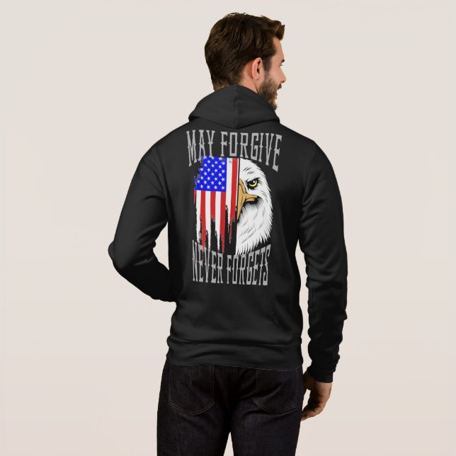 Mai vergeben, nie vergessen Adle Zipper Hoodie (Schwarz voll)