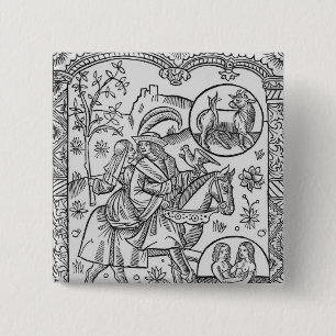 Mai, vom "Almanach DES Bergers", 1491 Button