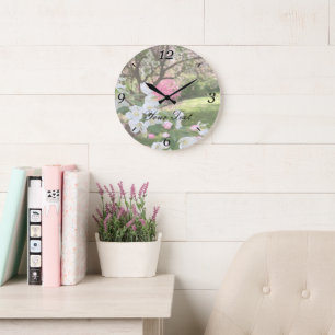 Maiblumen Rosa Große Wanduhr