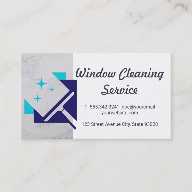 Maid | Cleaning Service Cleaner | Squeegee Visitenkarte (Vorderseite)