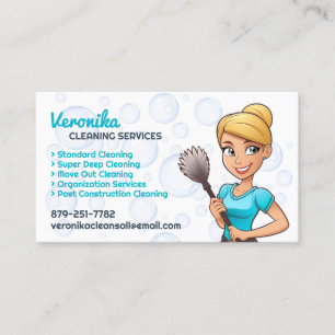 Maid Clearing Services Business Card Visitenkarte