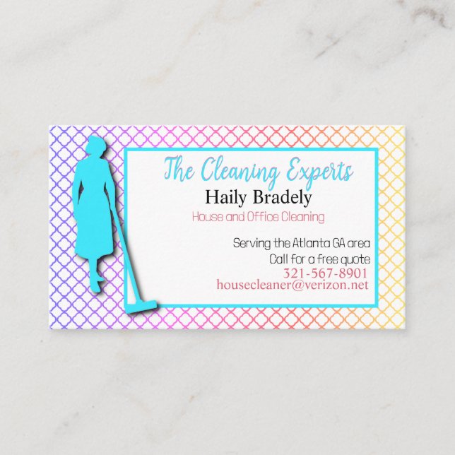 Maid Colorful Business Card Visitenkarte (Vorderseite)