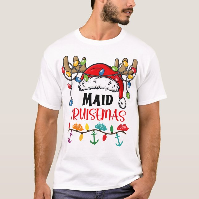 Maid Cruisemas Matching Christmas Pajamas T-Shirt (Vorderseite)
