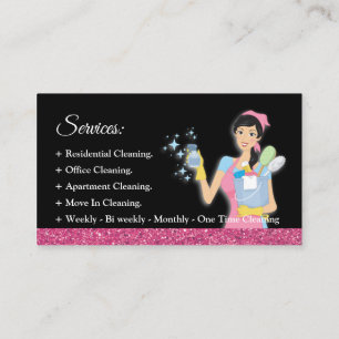 Maid Janitorial Cleaning Service Business Cards Visitenkarte