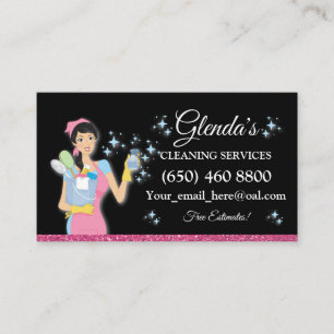Maid Janitorial Cleaning Service Business Cards Visitenkarte