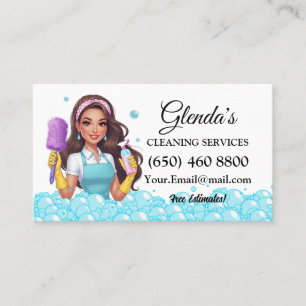 Maid Janitorial Cleaning Service Business Cards Visitenkarte