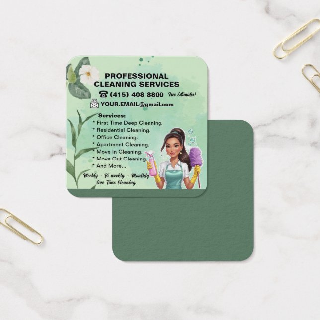 Maid Janitorial Lady Business Card Haus Reinigung (Büro)