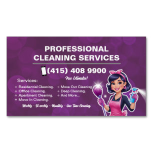 Maid Janitorial Lady Business Card Haus Reinigung Magnetische Visitenkarte