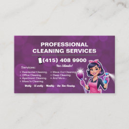 Maid Janitorial Lady Business Card Haus Reinigung Visitenkarte