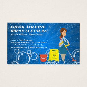 Maid Mopping Saubere Seifenblasen