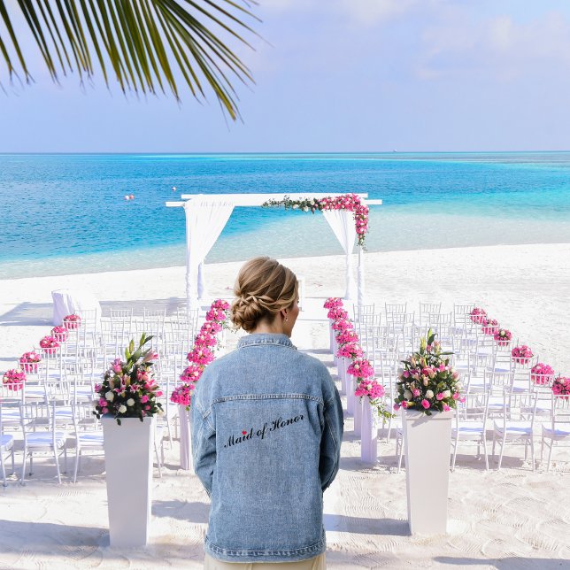 Maid of Honor Bridal Wedding Bachelorette Party Jeansjacke (Maid of Honor Bridal Wedding Bachelorette Party Denim Jacket)