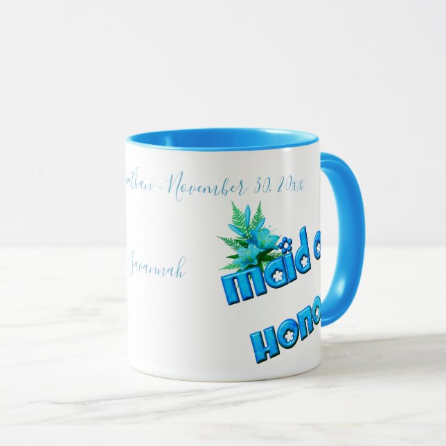 Maid Of Honor Cute Personalized Wedding  Tasse (VorderseiteRechts)