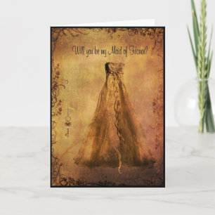 Maid of Honor Invitation - Vintage Style Dress Einladung