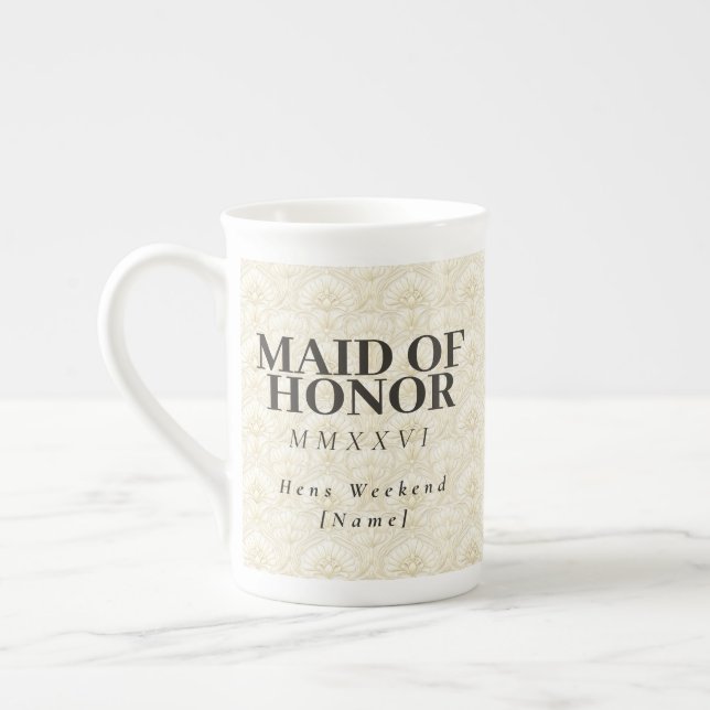 Maid of Honor | Ornamental Art Deco – Ivory Prozellantasse (Links)