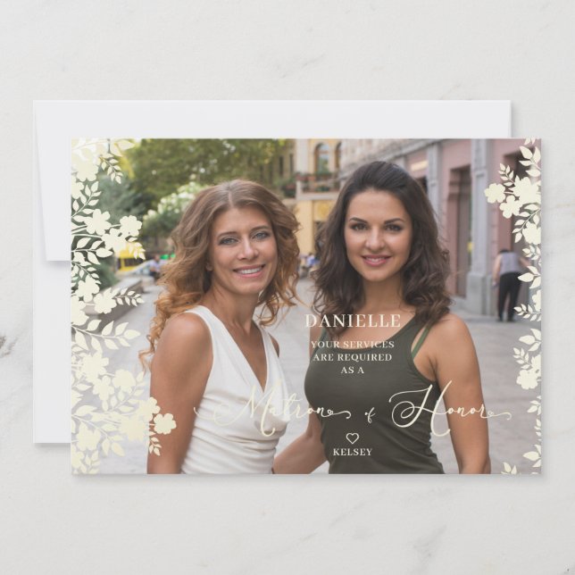 Maid of Honor Proposal Botanical Frame Photo (Vorderseite)