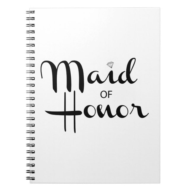 Maid of Honor Retro Script Notizblock (Vorderseite)