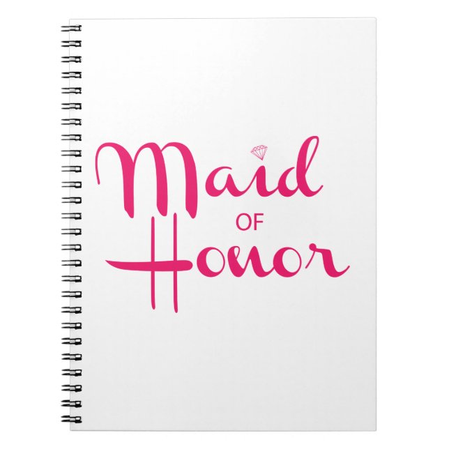 Maid of Honor Retro Script Pink Notizblock (Vorderseite)