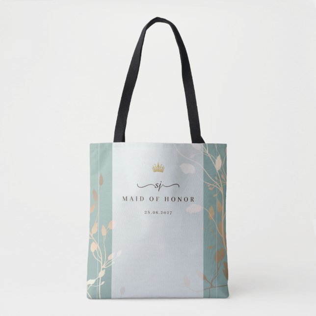 Maid of Honor Tote Bag | Sage Green & Gold (Vorderseite)