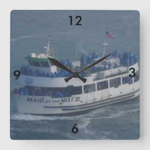 Maid of the mist on the Niagara river . Quadratische Wanduhr