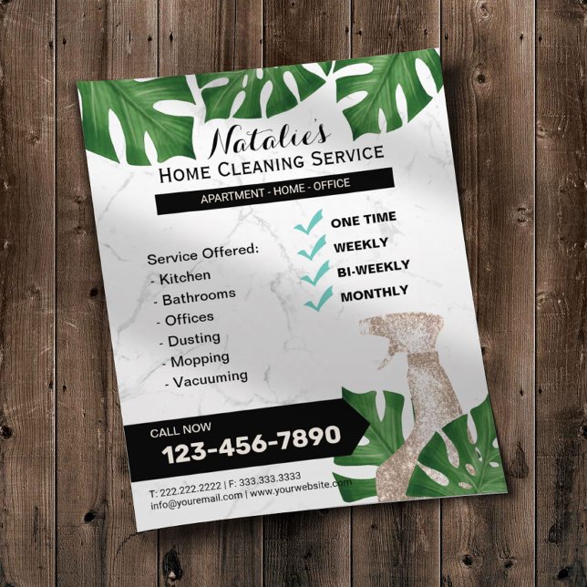 Maid Service-Marmor des Botanischen Hauses Flyer (Von Creator hochgeladen)