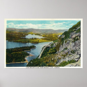 Maiden Cliff View of Lake Megunticook Poster