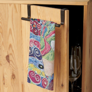 Maiden (Jungfrau), Gustav Klimt, Vintager Jugendst Geschirrtuch