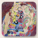 Maiden (Jungfrau), Gustav Klimt, Vintager Jugendst Getränkeuntersetzer<br><div class="desc">Der Maiden (auch bekannt als die Jungfrau) (1913) von Gustav Klimt ist ein Vintages Viktorianisches Jugendstil-Portraitbild. Mehrere Frauen gähnen, strecken und schlafen in einem Bett, das mit bunten Mosaikmustern bedeckt ist. Über den Künstler Gustav Klimt (1862-1918) war ein österreichischer Maler der Symbolik und einer der prominentesten Mitglieder der Wiener Jugendstil-Bewegung....</div>