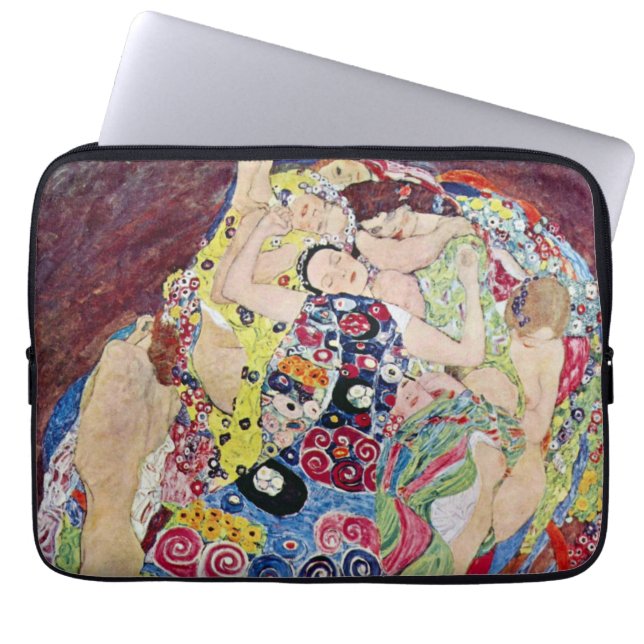 Maiden (Jungfrau), Gustav Klimt, Vintager Jugendst Laptopschutzhülle (Vorderseite)