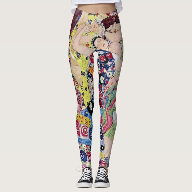 Maiden (Jungfrau), Gustav Klimt, Vintager Jugendst Leggings (Vorderseite)
