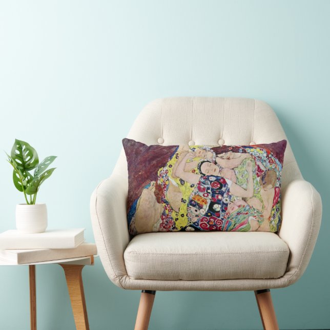 Maiden (Jungfrau), Gustav Klimt, Vintager Jugendst Lendenkissen (Stuhl )