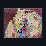 Maiden (Jungfrau), Gustav Klimt, Vintager Jugendst Postkarte<br><div class="desc">Der Maiden (auch bekannt als die Jungfrau) (1913) von Gustav Klimt ist ein Vintages Viktorianisches Jugendstil-Portraitbild. Mehrere Frauen gähnen,  strecken und schlafen in einem Bett,  das mit bunten Mosaikmustern bedeckt ist.
Über den Künstler:
Gustav Klimt (1862-1918) war ein österreichischer Symbolik-Maler und einer der prominentesten Mitglieder der Wiener Jugendstil-Bewegung.</div>
