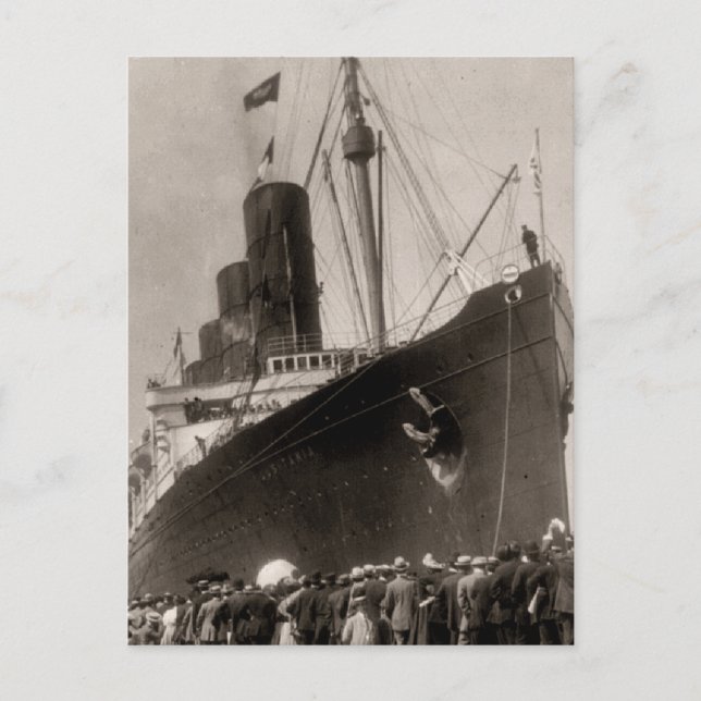Maiden Voyage of RMS Lusitania, 13. September 1907 Postkarte (Vorderseite)