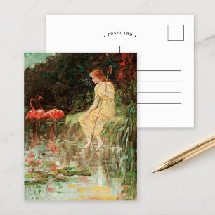Maiden with Flamingos   Frederick Stuart Church Postkarte