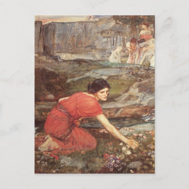 Maidens Picking Blume by Stream - Wasserhaus Postkarte (Vorderseite)