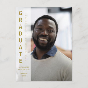 MaIe Graduate Abschluss Einladung Einfaches Foto Postkarte