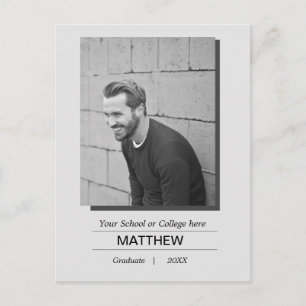 MaIe Graduation Party Einladung Schwarz-weiß Postkarte