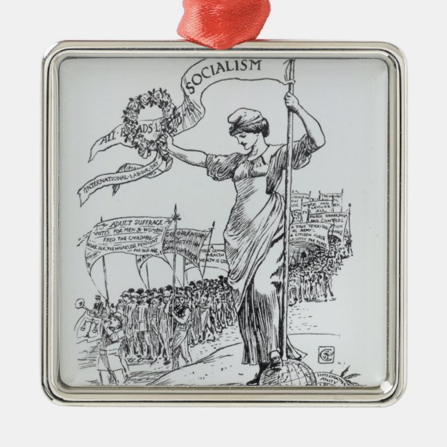 Maifeiertag, 1907 silbernes ornament (Vorne)