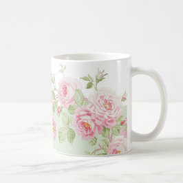 Maifeiertags-Sommer-Rosenbasilikumstreifen Kaffeetasse
