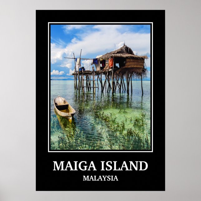 MAIGA ISLAND MALAYSIA REISEPOSTER POSTER (Vorne)