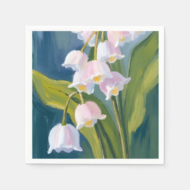 Maiglöckchen | Aquarellblume Serviette (Vorderseite)