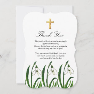 Maiglöckchen-Blumen-Trauerkreuz Danke Einladung