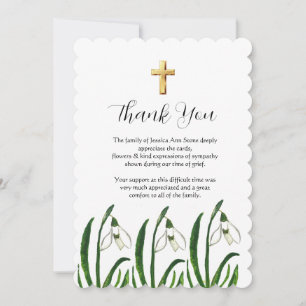 Maiglöckchen-Blumen-Trauerkreuz Danke Einladung