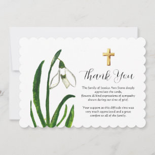 Maiglöckchen-Blumen-Trauerkreuz Danke Einladung