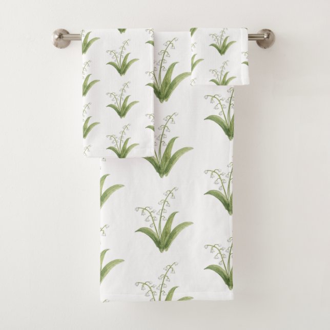 Maiglöckchen-Blumenmalerei-Muster Badhandtuch Set (Insitu)